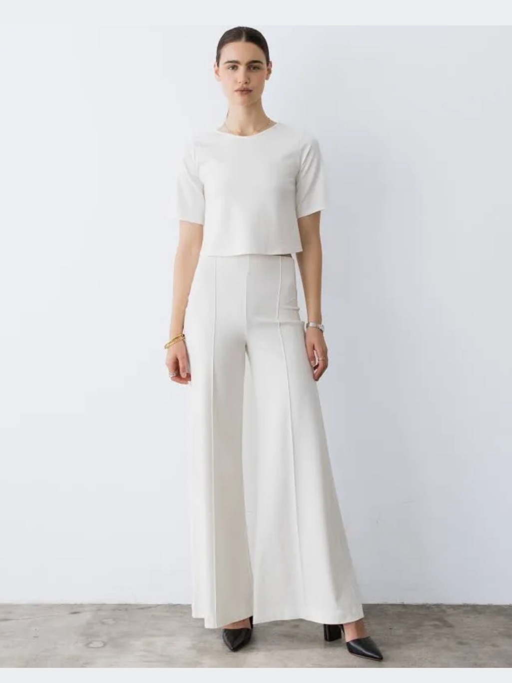 Ripley Rader Women's High-Rise Wide Leg Trousers - Off White-Nwt Sz Xs